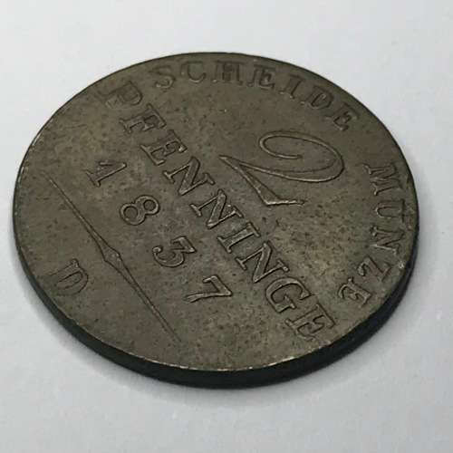 1837 D German Prussia 2 Pfennig