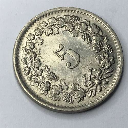 1963 Switzerland 5 Rappen - AU