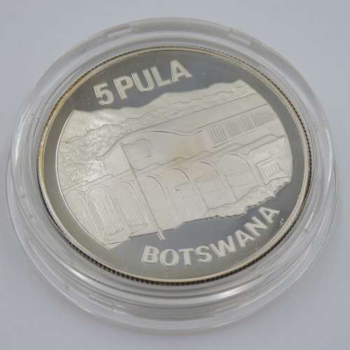 1976 Botswana silver 5 Pula - proof - Mintage 20000