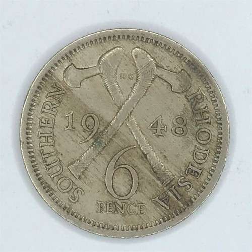 1948 Southern Rhodesia Sixpence - uncirculated - some toning