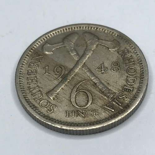 1948 Southern Rhodesia Sixpence - uncirculated - some toning