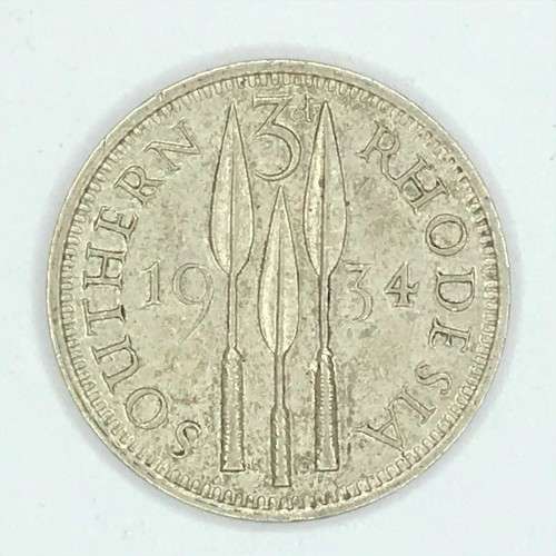 1934 Southern Rhodesia 3d Three Pence - XF