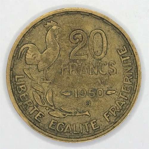 1950 B France 20 Francs - plumes variety - aVF