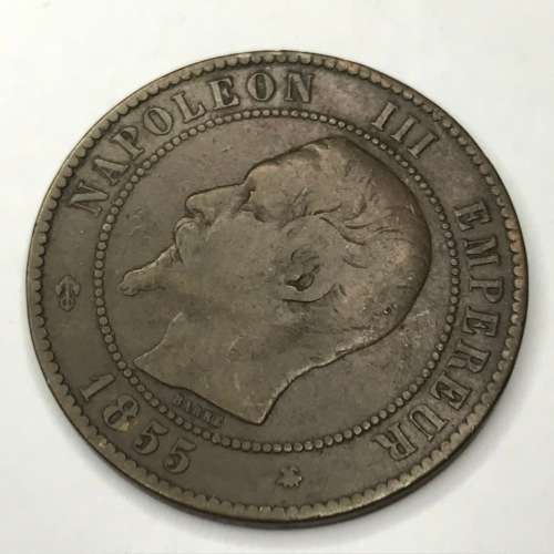 1855 France 10 Centimes `BB`