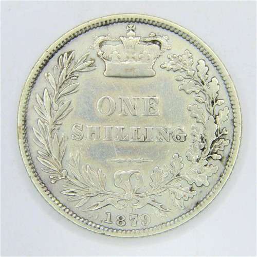 1879 Great Britain Shilling - aVF -DIE II