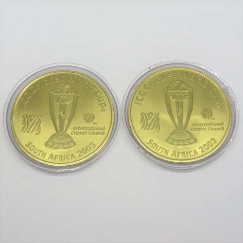 Pair of SA 2003 ICC Cricket world cup medallions