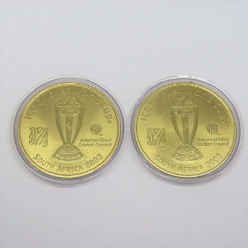 Pair of SA 2003 ICC cricket world cup medallions