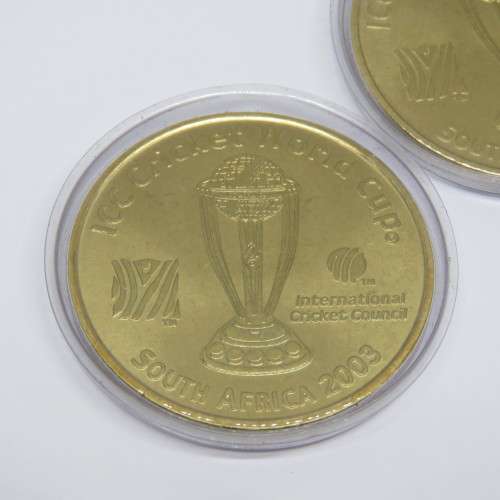 Pair of SA 2003 ICC cricket world cup medallions