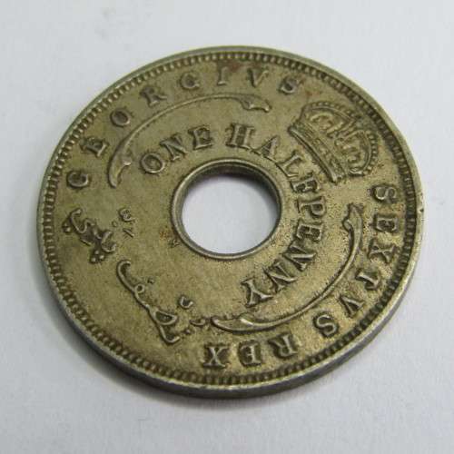 Lot of 8 British West Africa Half Pennies - 1916, 1919, 1935, 1936, 1937, 1944, 1947 and 1949
