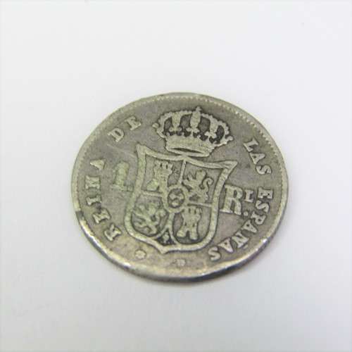 1853 Spain 1 Real - cracked die