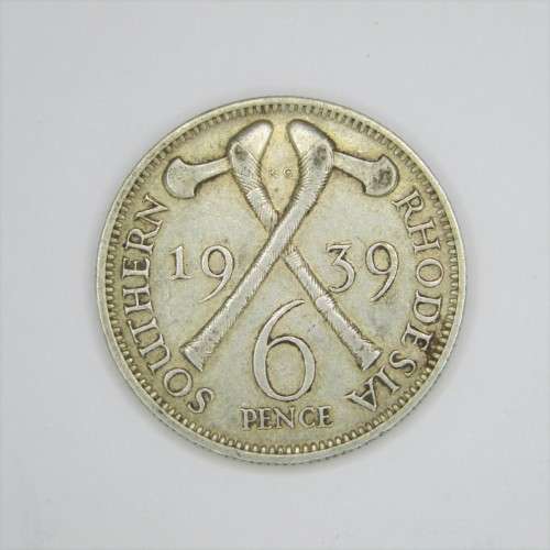 1939 Southern Rhodesia Sixpence - XF