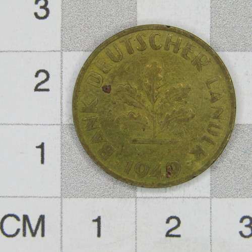 1949 German 10 pfennig coins with mintmarks D, F, G, J - sold as a lot