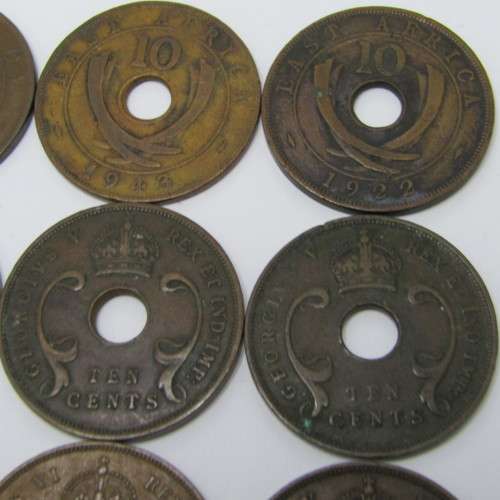 Lot of 16 East Africa 10 Cent coins - different years