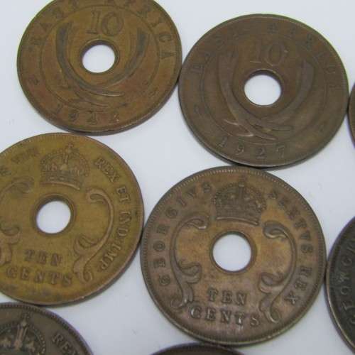 Lot of 16 East Africa 10 Cent coins - different years