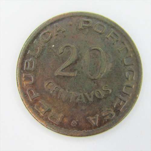 1950 Mozambique Bronze 20 Centavos - AU+