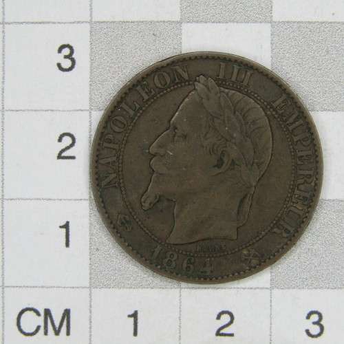 1864 France 5 Centimes - VF