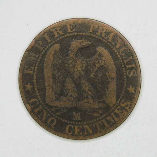 1855 France 5 Centimes W, B and BB mintmarks - sold as a lot