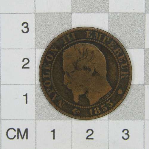 1855 France 5 Centimes W, B and BB mintmarks - sold as a lot