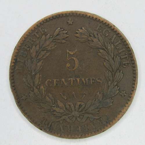 1886 France 5 Centimes - VF
