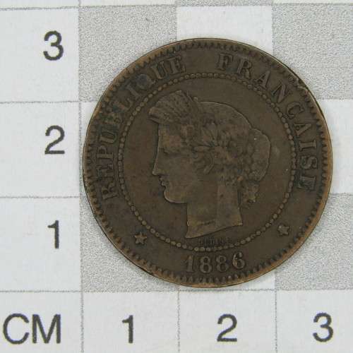 1886 France 5 Centimes - VF