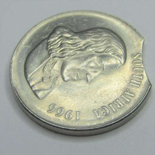 1966 RSA 50 Cent - Error coin - chipped planchet