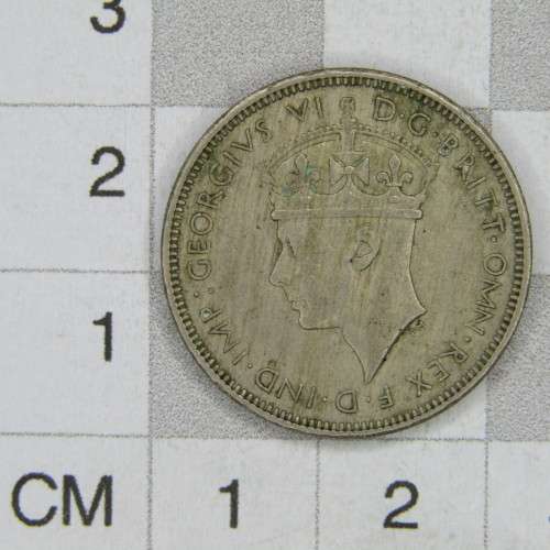 Lot of 6 British West Africa Three Pence coins - 1938, 1939, 1943, 1945, 1946, 1947