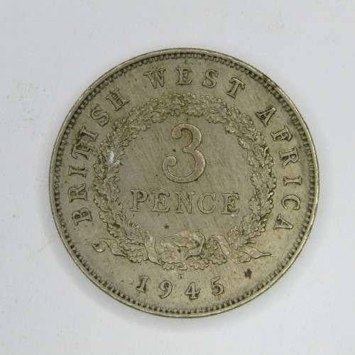 Lot of 6 British West Africa Three Pence coins - 1938, 1939, 1943, 1945, 1946, 1947