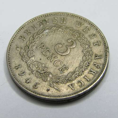 Lot of 6 British West Africa Three Pence coins - 1938, 1939, 1943, 1945, 1946, 1947