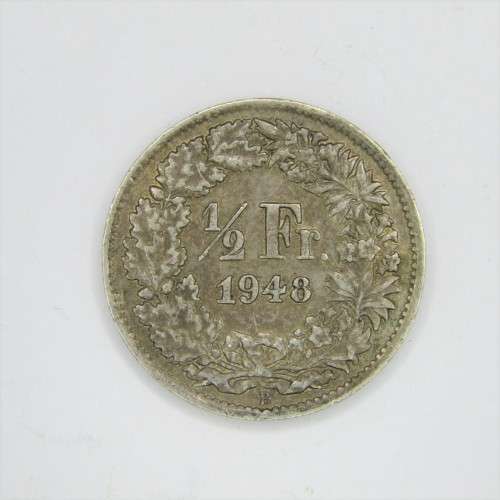 1948 Switzerland Half Franc - XF+