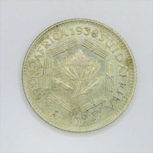 1938 SA Union 6d Sixpence - XF