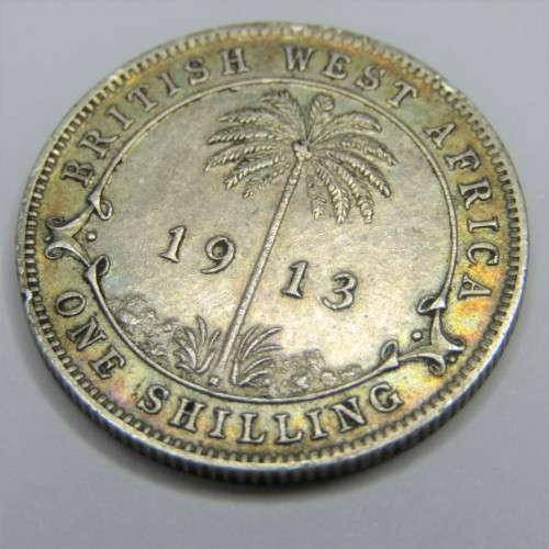 1913 British West Africa Shilling - H mintmark - XF
