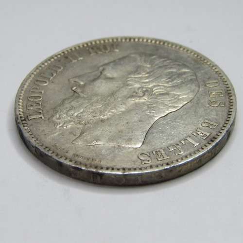 1868 Belgium 5 Francs - position A.KM#24