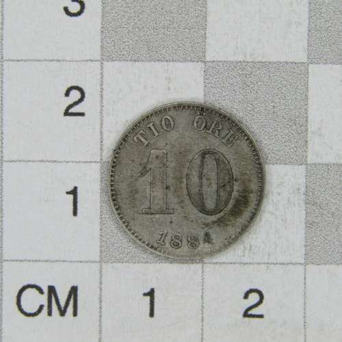 1884 Sweden 10 ORE - VF