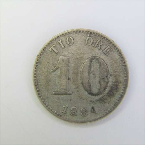 1884 Sweden 10 ORE - VF