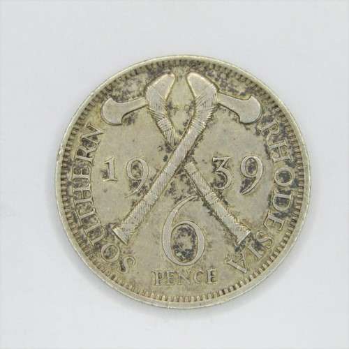 1939 Southern Rhodesia Sixpence - AU