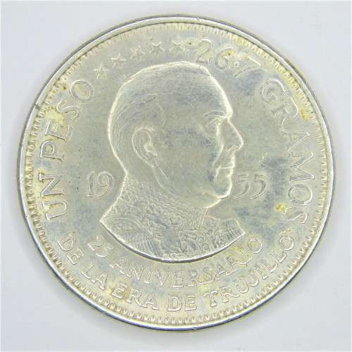 1955 Dominican Republic Trujillo crown size coin - less than 20000 issued
