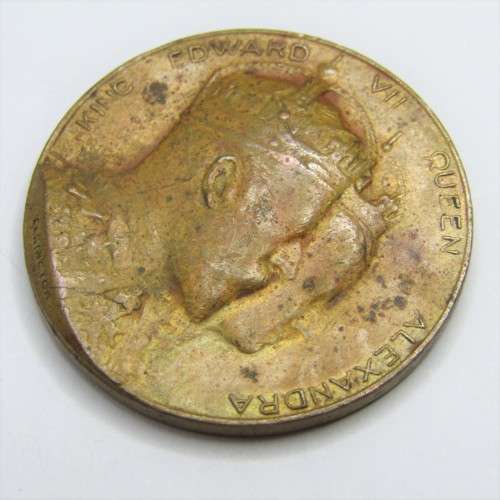 1902 Edward VII and Queen Alexandra coronation medal - E. Fuchs 1901 - very scarce