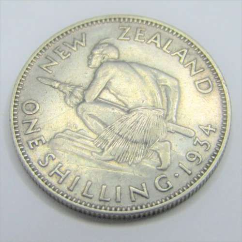 1934 New Zealand Shilling  - XF