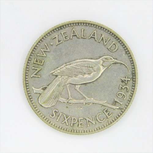 1934 New Zealand Sixpence - XF