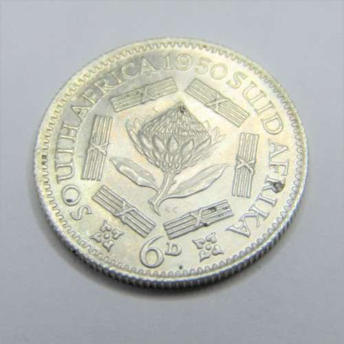 1950 SA Union 6d Sixpence - uncirculated