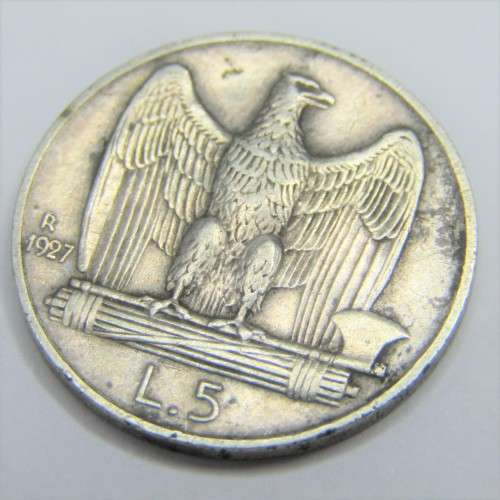 1927 Italy 5 Lire - Fert - VF