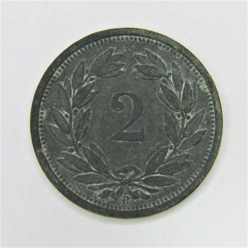 1944 Switzerland 2 Rappen - zinc