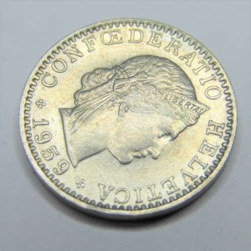 1959 Switzerland 20 Rappen - AU