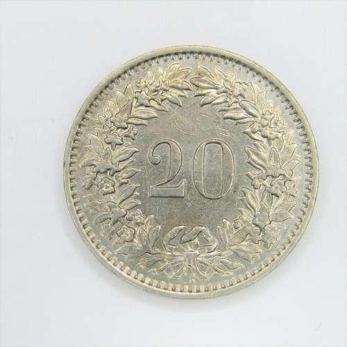 1959 Switzerland 20 Rappen - AU