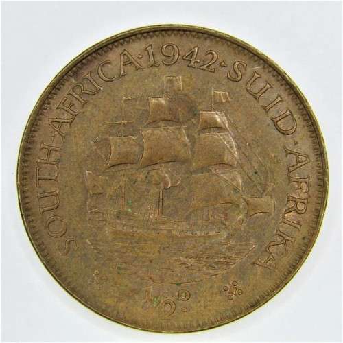 1942 SA Union Half Penny - AU+