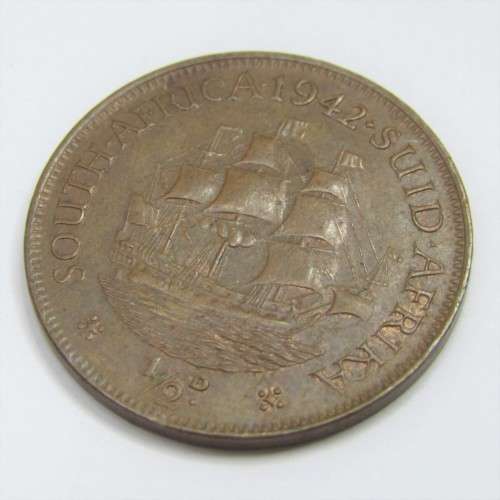 1942 SA Union Half Penny - AU+