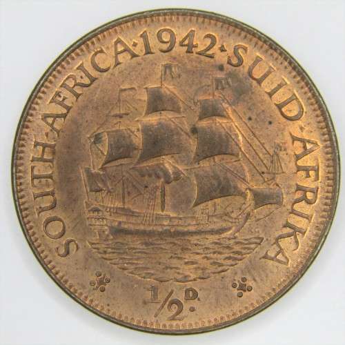 1942 SA Union Half Penny - AU+ with lustre