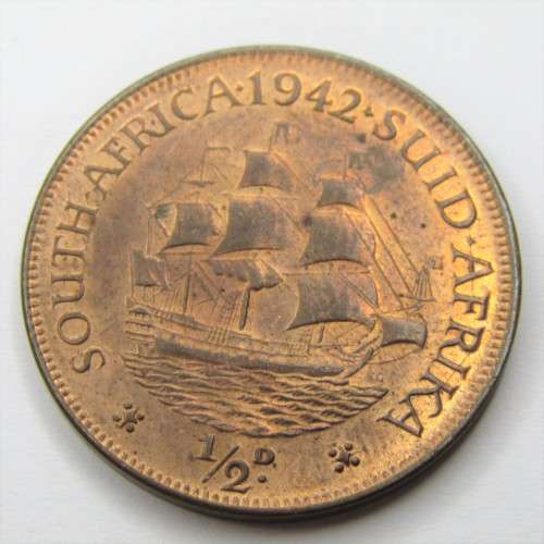 1942 SA Union Half Penny - AU+ with lustre