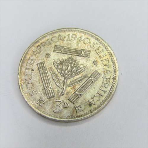 1940 SA Union 3d Tickey - uncirculated with some toning