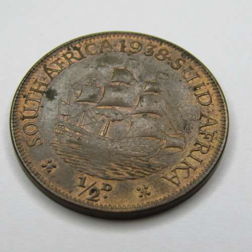 1938 SA Union Half Penny - AU